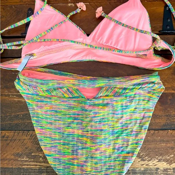 Colorful Striped Bikini Set - Picture 2 of 3